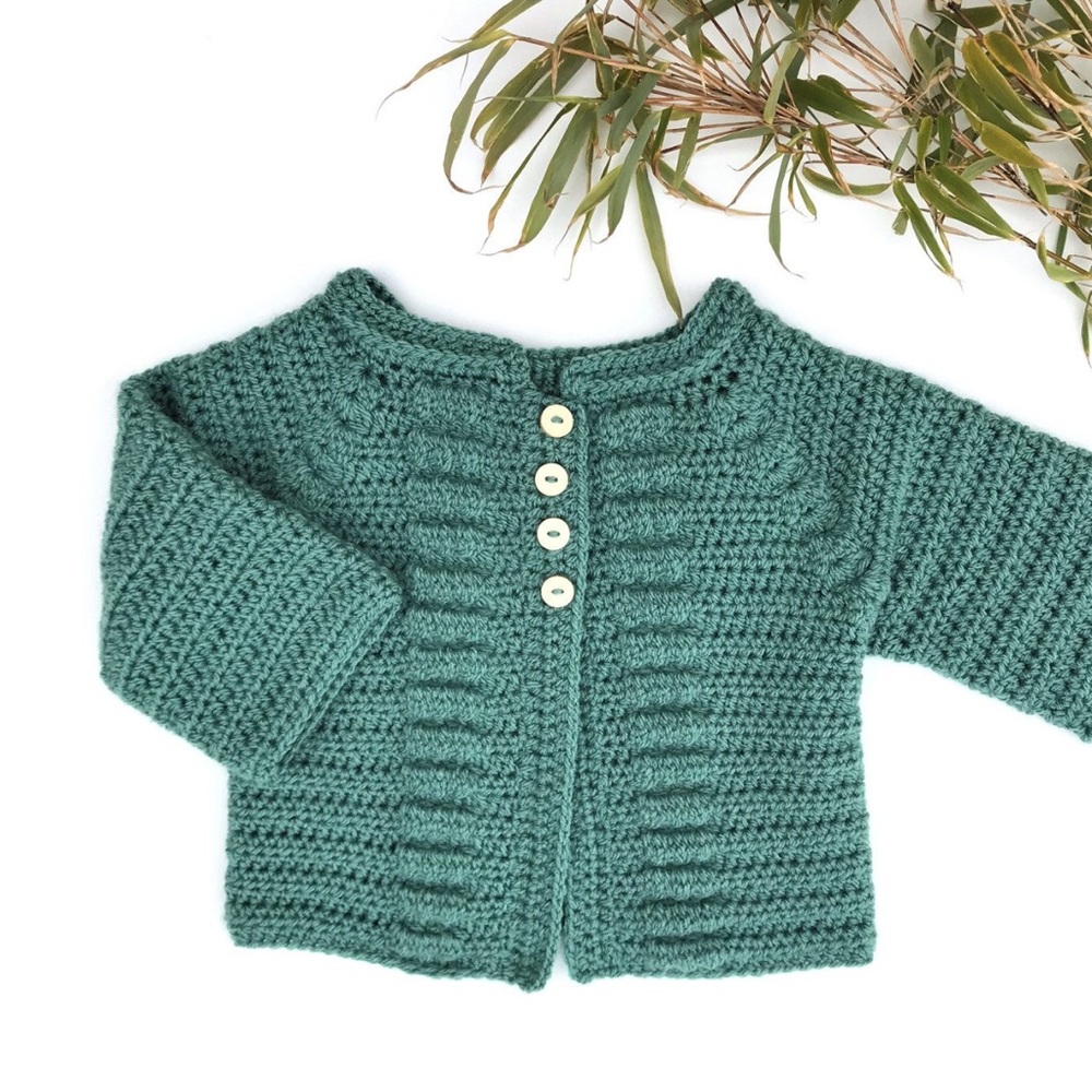 Cozy Green Knit Kids Sweater